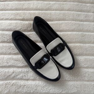 Tory Burch Black and White Loafers